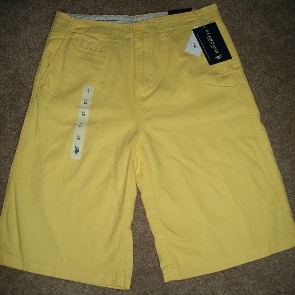 USPA US Polo Association Boys Yellow Golf Shorts
